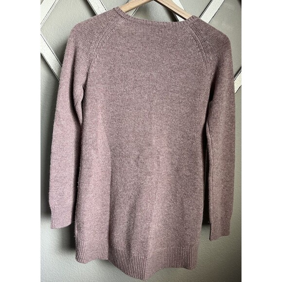 Garnet Hill Women's XS 100% Cashmere Cable Knit Tunic Sweater Mauve Pink - Picture 6 of 9